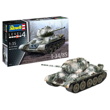 KIT PARA MONTAR REVELL TANQUE DE GUERRA T-34/85 1/35 229 PEÇAS REV 03319